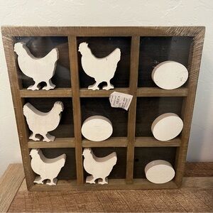 Rustic Farmhouse Chicken and Egg Wall Decor and Game NWT
